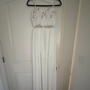 Soieblu White Long Maxi Strapless Dress | size M